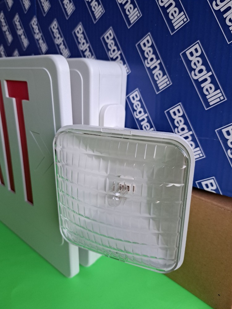Beghelli Exit Lamp XCLRUW Thermoplastic Combo LED Exit & Emergency Lighting *NIB