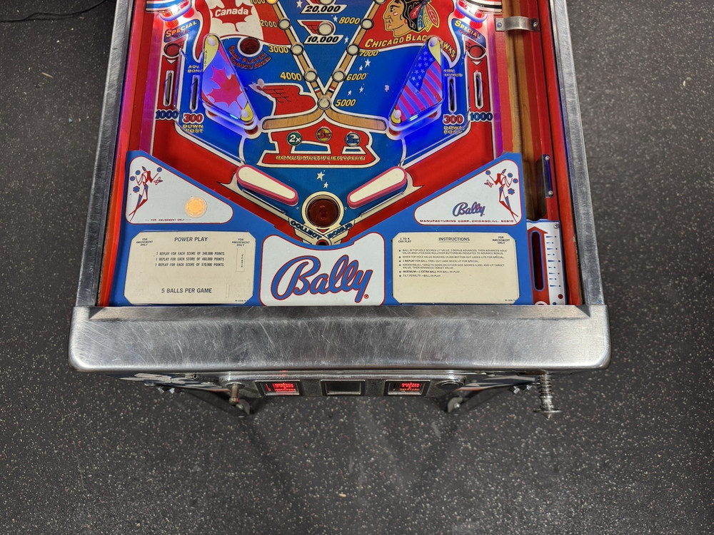 1978 BALLY BOBBY ORR POWER PLAY PINBALL MACHINE PROF TECHS PLAYS GREAT