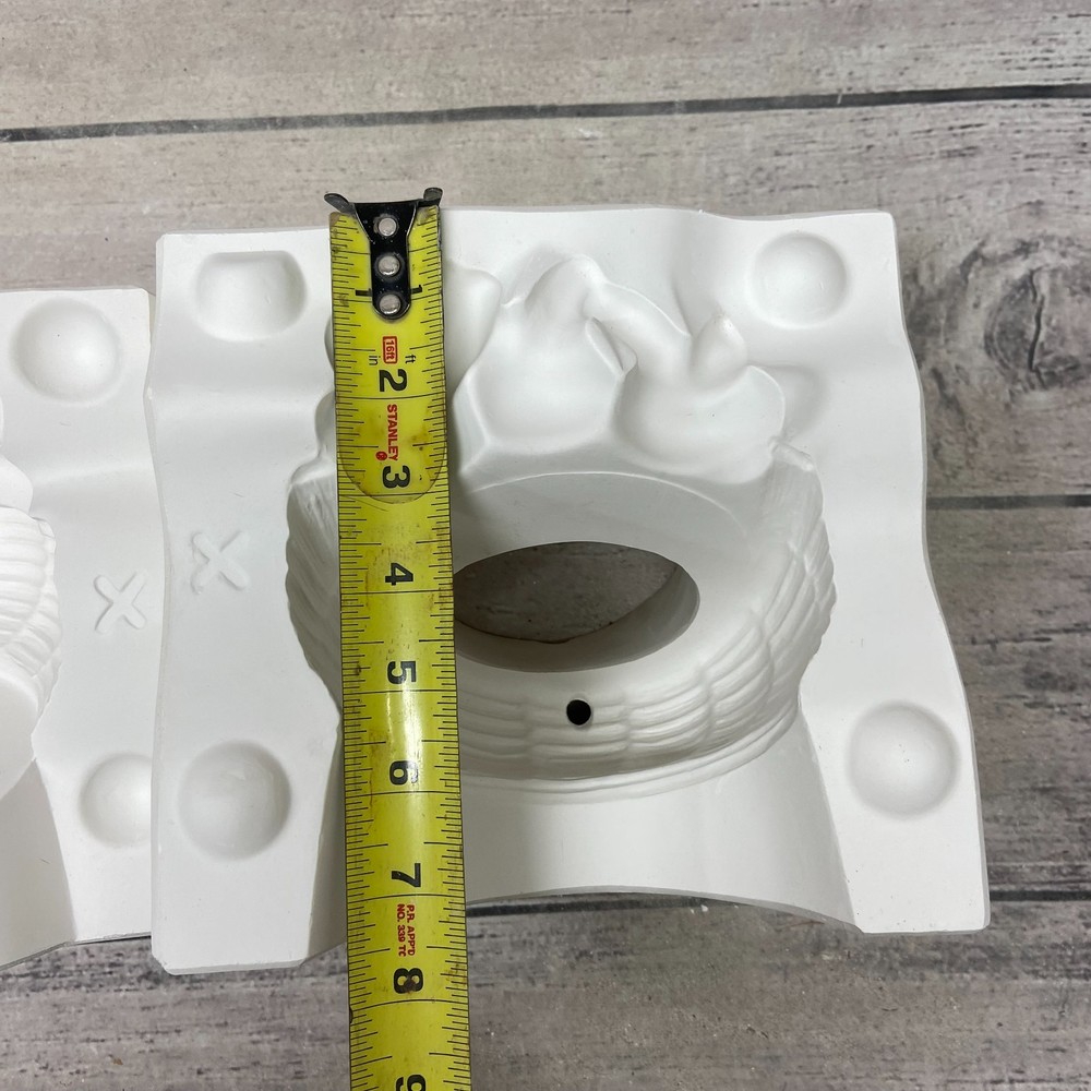 Atlantic Mold Ceramic Casting Mold Easter Bunnies in Basket Nest #A379