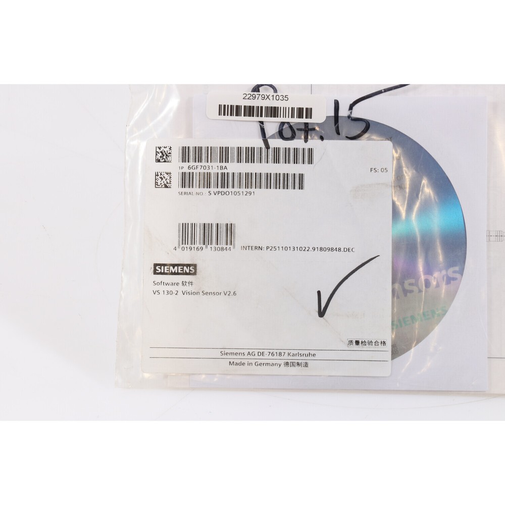 Siemens 6GF7031-1BA Programm software New NFP Sealed