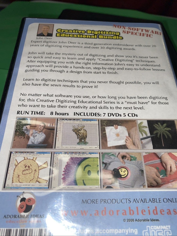 ADORABLE IDEAS JOHN DEER'S Creative Digitizing 5 Step Training DVDs(C3)