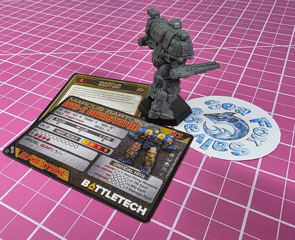BattleTech Marcus Barton Devastator-- Legendary Mechwarriors II NEW + Cards