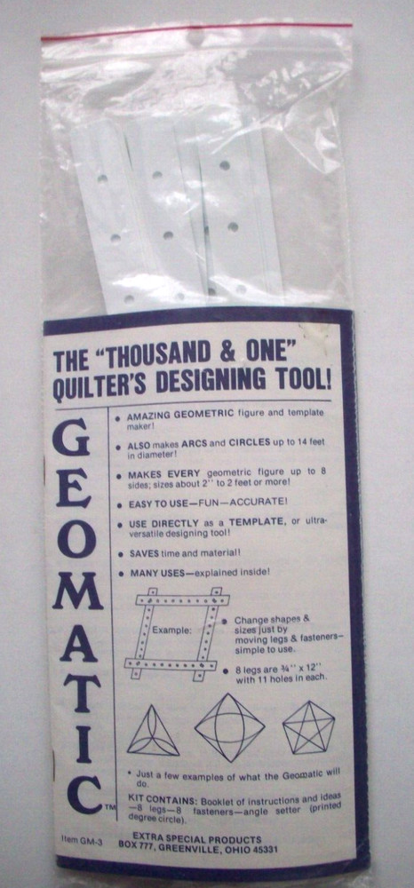 Geomatic quilt pattern figure & template maker