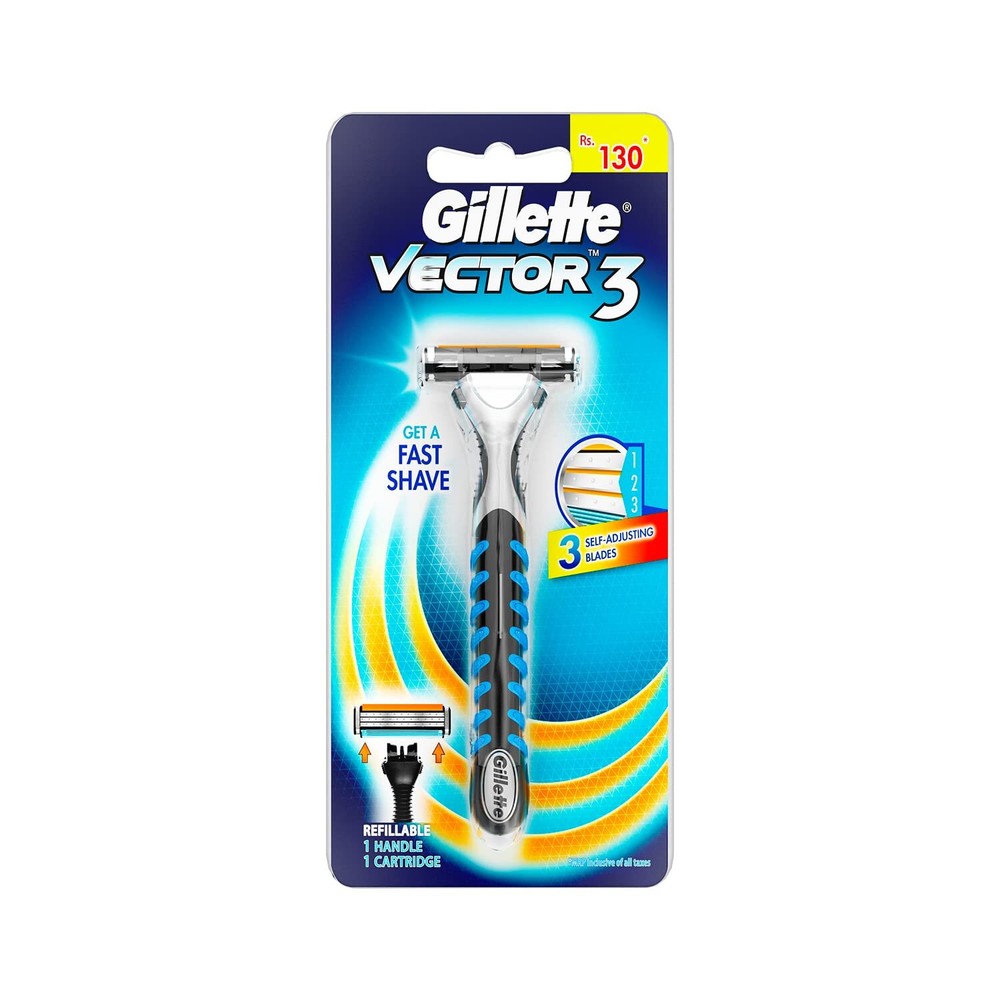 Gillette Vector 3 Manual Shaving Razor Handle for Sensor Excel Cartridge