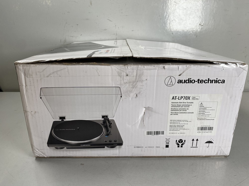 Audio-Technica Automatic Belt-Drive Turn Table - Black/Gray (AT-LP70X)