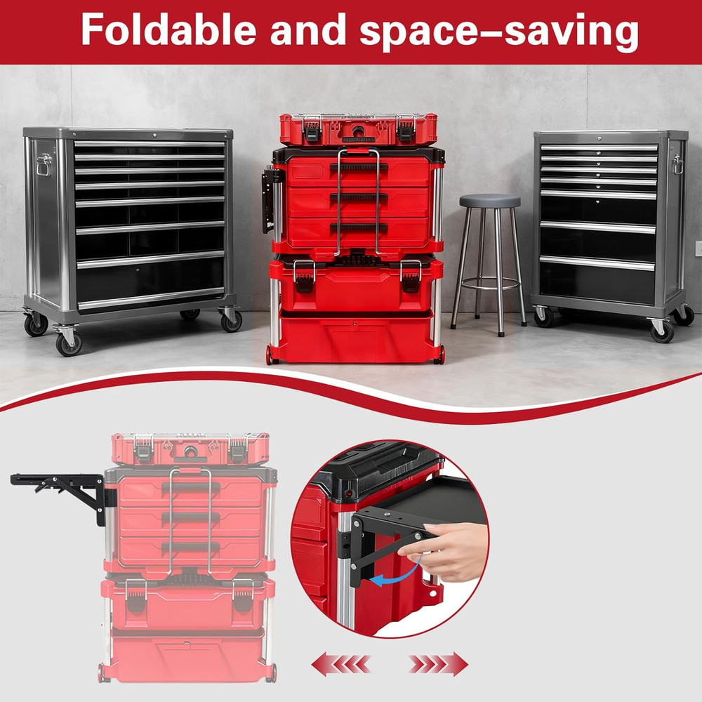 Foldable Magnetic Table Workbench Packout Tool Tray - Heavy Duty Work Station fo