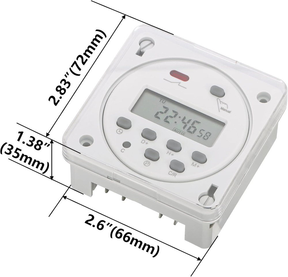 Timer Switch, CN101A, DC/AC 24V 16Amp, Digital LCD Power Programmable Timer Time