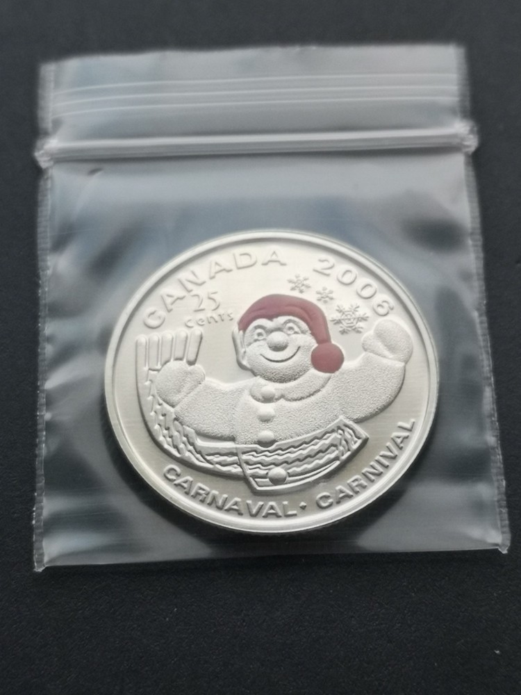 ***  CANADA  25  CENTS  COLOURED  2006  ***  QUEBEC  CARNAVAL  ***