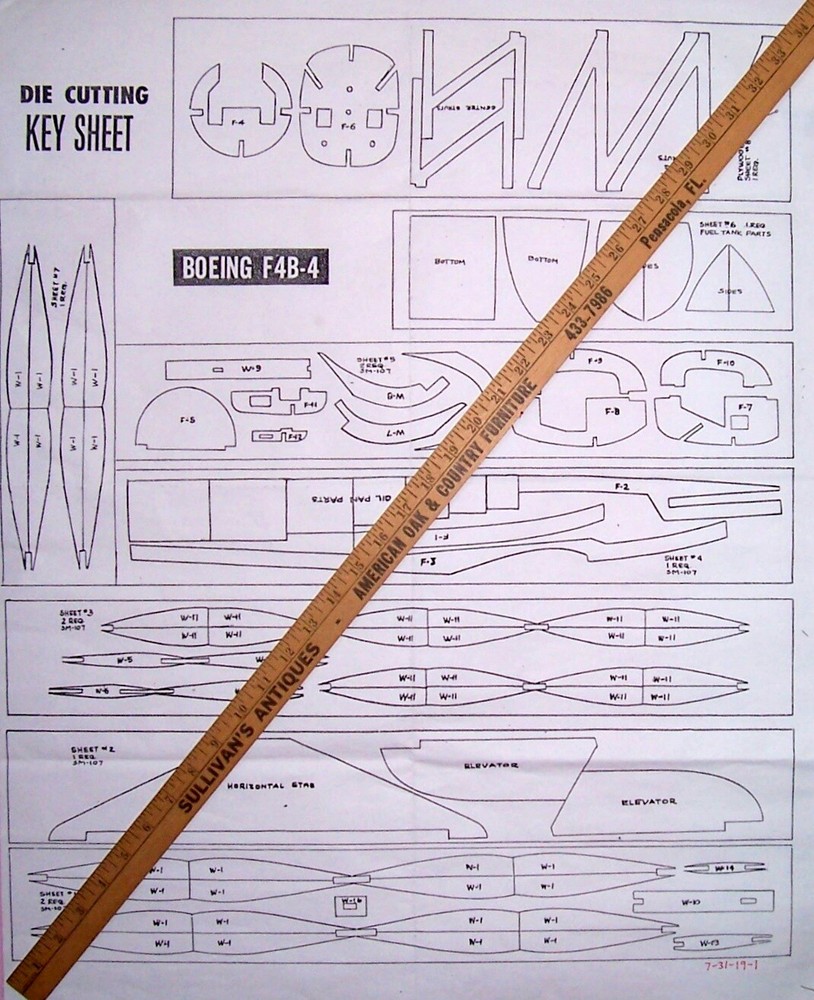 BOEING F4B-4 PLANS + SCALE DOCUMENTATION + Patterns to Build UC Model Airplanes