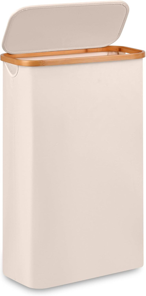 Slim Laundry Basket,Tall Laundry Hamper with Lid,60L Hamper for Laundry,Dirty Cl