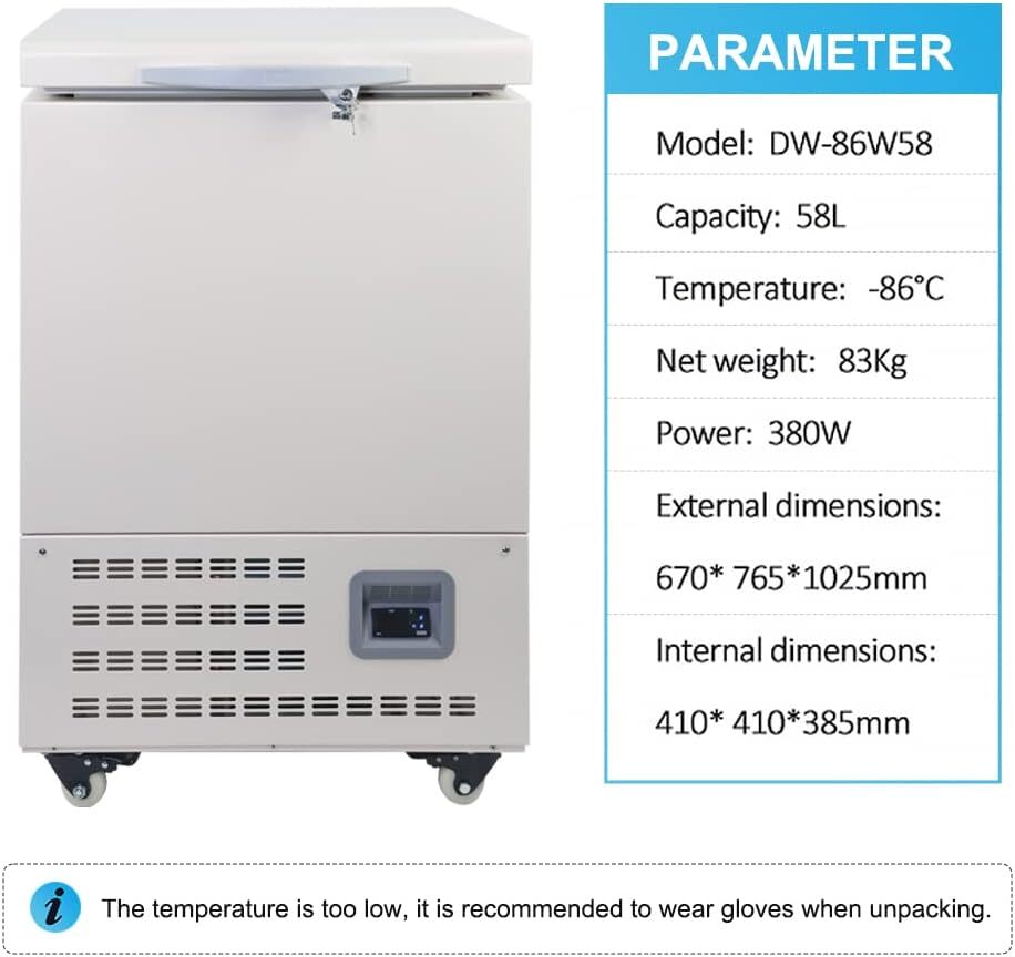 20L-80L Portable Ultra Low Temperature Freezer -86℃ for Lab Sample Storage