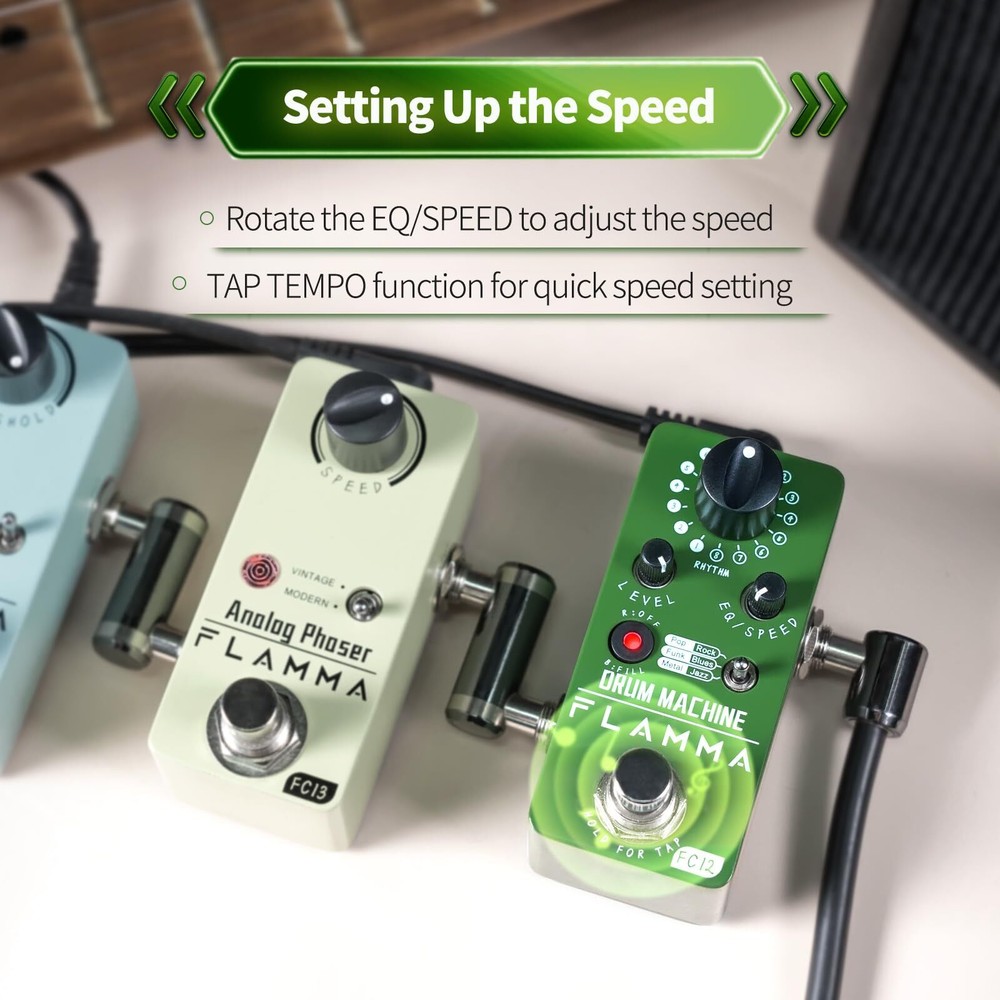 Drum Machine Pedal for Guitar with Real-Time Fill Function and Multiple Grooves