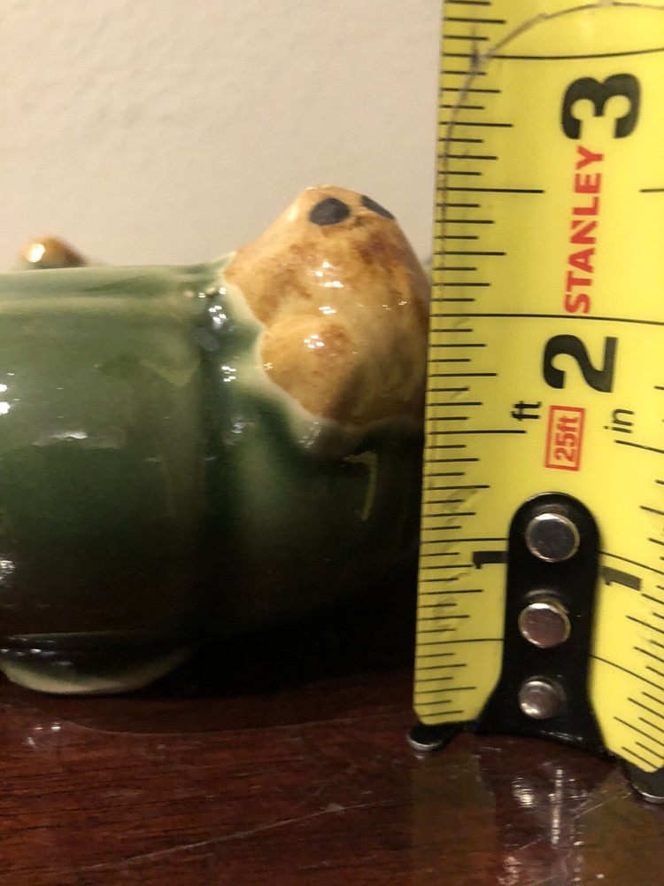 Majolica Frogs planter Asian pottery EUC