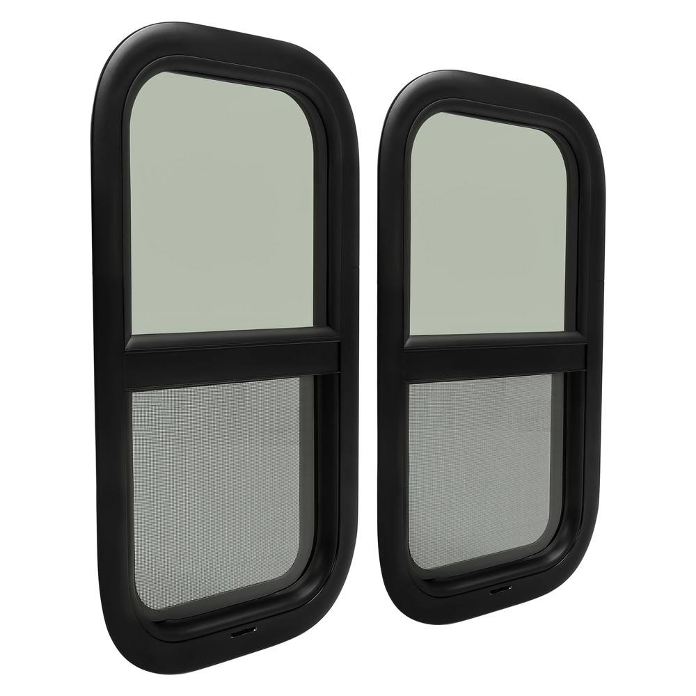 2 Pack 12 x 22 Wall Vertical RV Window Cargo Trailer W/ Screen & Trim Ring