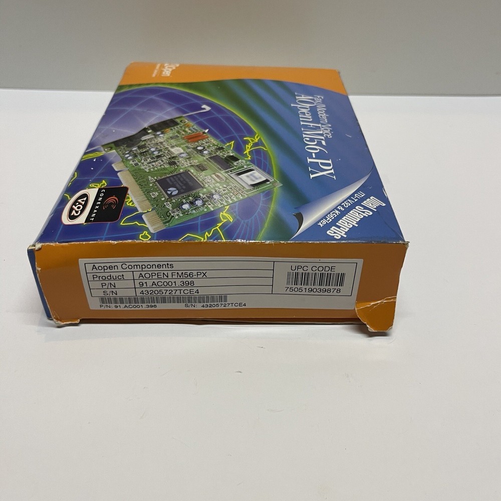 PC Fax Modem Voice Component - AOPEN FM56-PX New Damaged Box