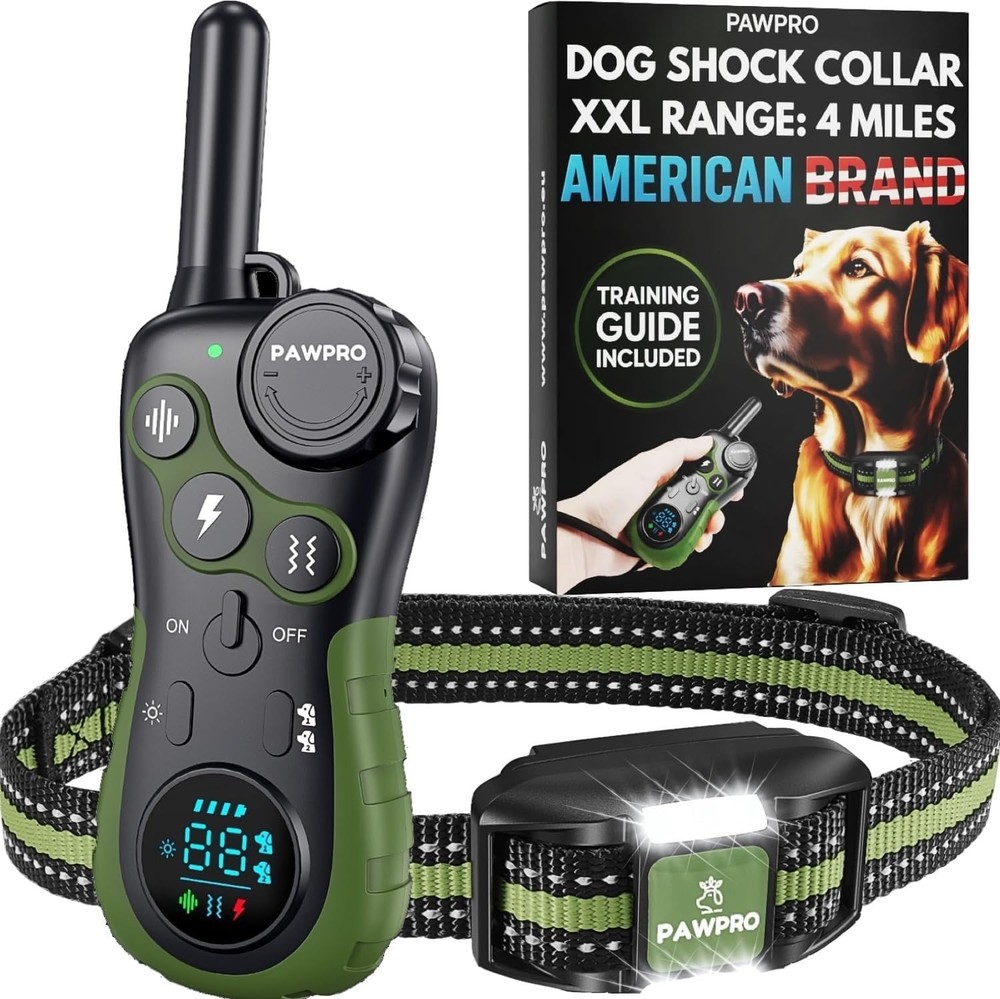 Dog Shock Collar with Remote, Unmatched 4-Mile Range, Night-Light Mode, Train...