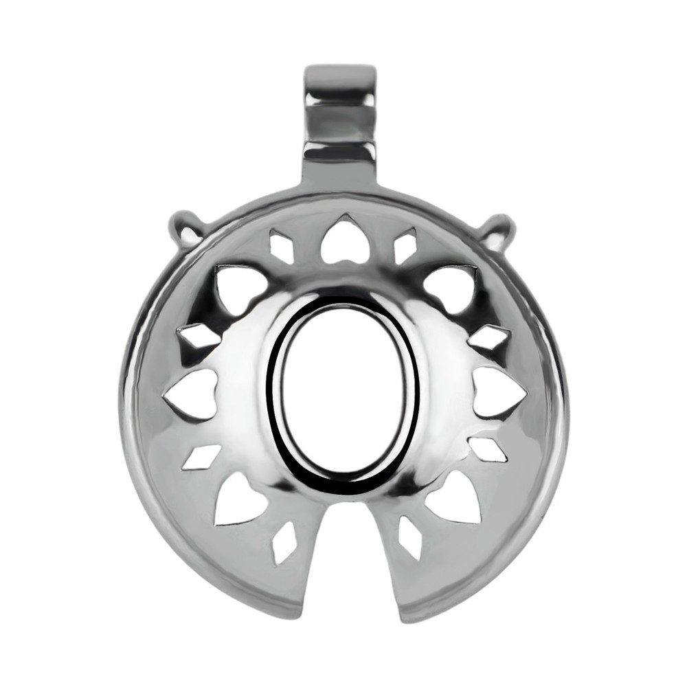 Metal Chastity Device for Men Ventilated Designed Cage with Lockable Ring SM
