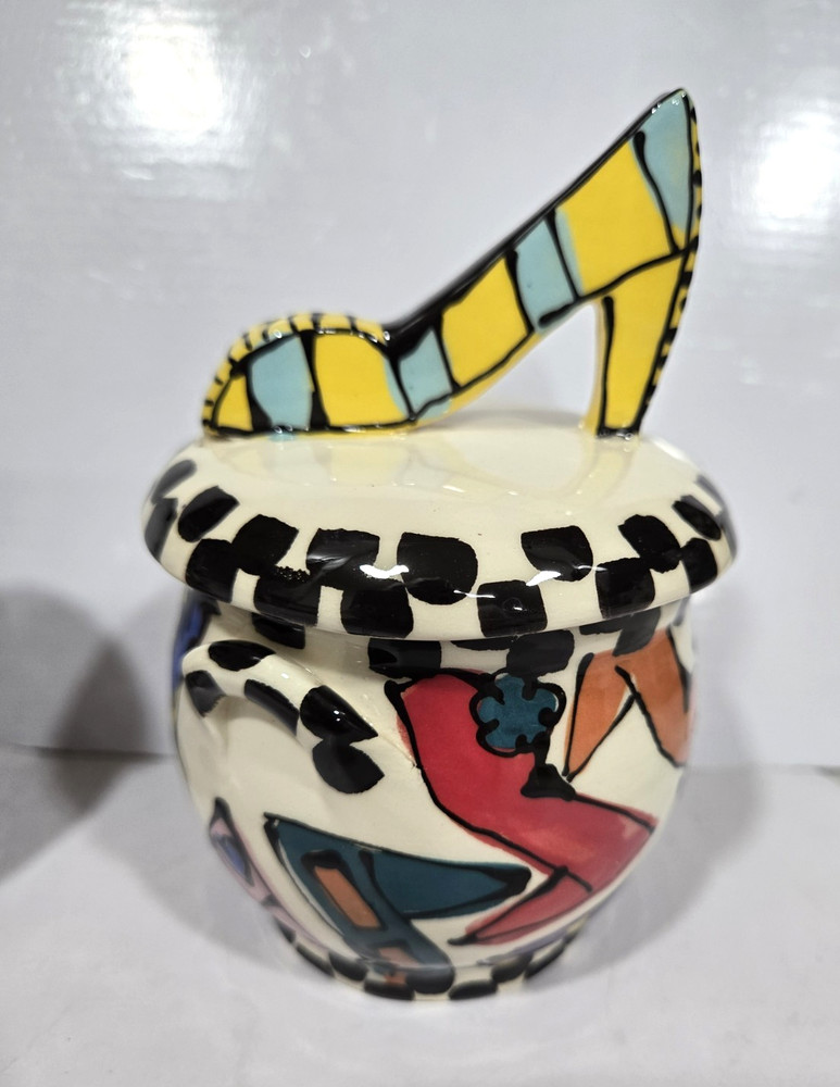 ROBIN STERLING CERAMIC HIGH HEEL SUGAR & CREAMER SET FOR STUART WEITZMAN
