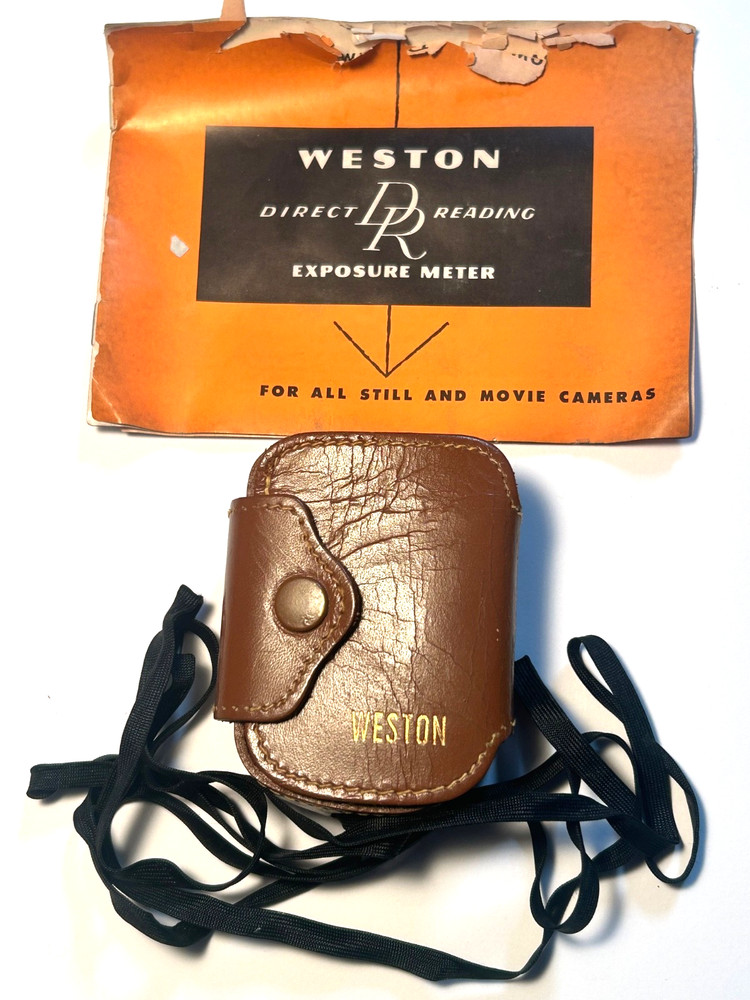 Vintage Weston Model 853 Vintage Light Exposure Meter Case Manual Tether