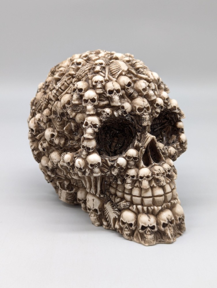 Large Skull Skeletons All Over Head Sculpture Statue Hell Raiser Gothic Display