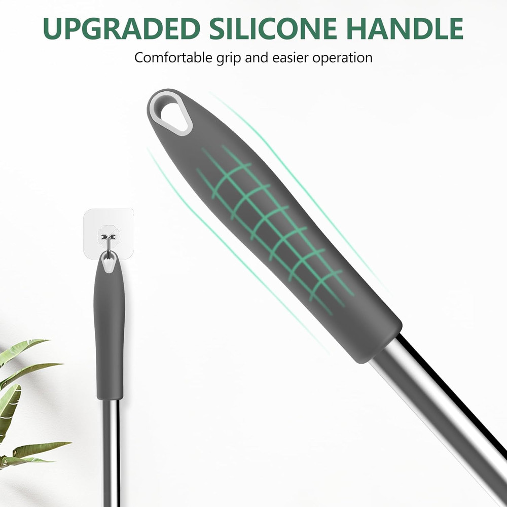 Extra-Long Dusters Extension Pole for Cleaning, Bendable Microfiber Head 100"