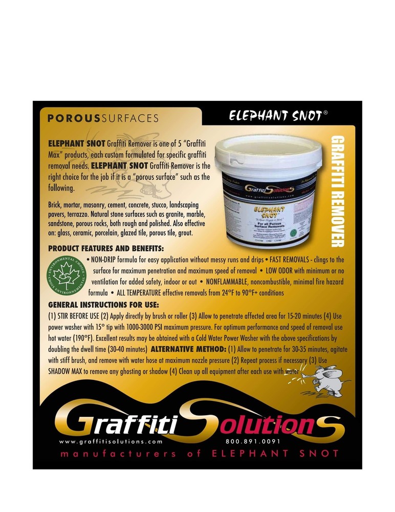 Graffiti Solutions Elephant Snot Graffiti Remover (5 gallons) | Biodegradable...