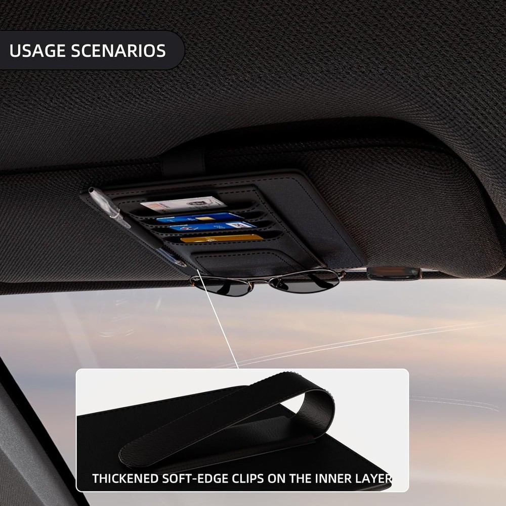 Auto Car Sun Visor Organizer, Multifunctional Auto Interior Accessories Storage