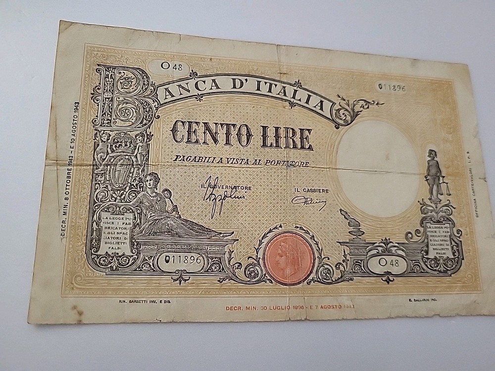 Banca D'Italia Cento Lire