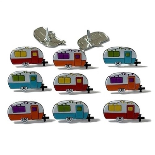 Eyelet Outlet Shape Brads 12/Pkg-Camper - 6 Pack