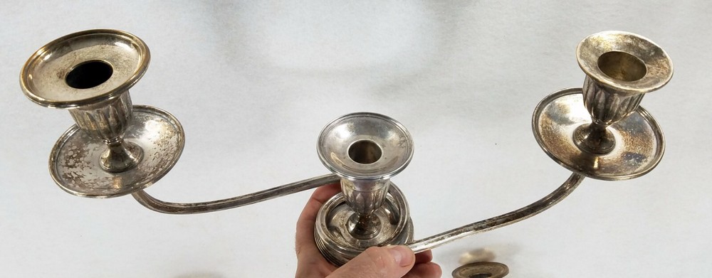 Pair of Sheffield Silver Silverplate Candelabra Tops