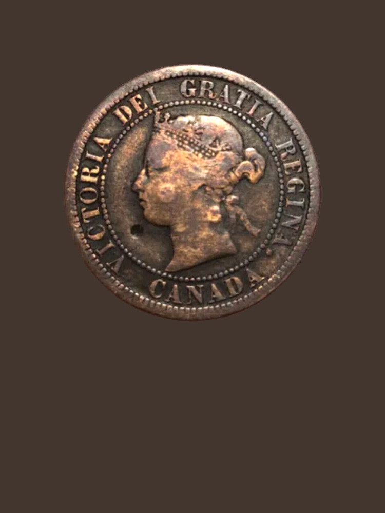 1876-H Canada One Cent Bronze Coin - G (Good) condition