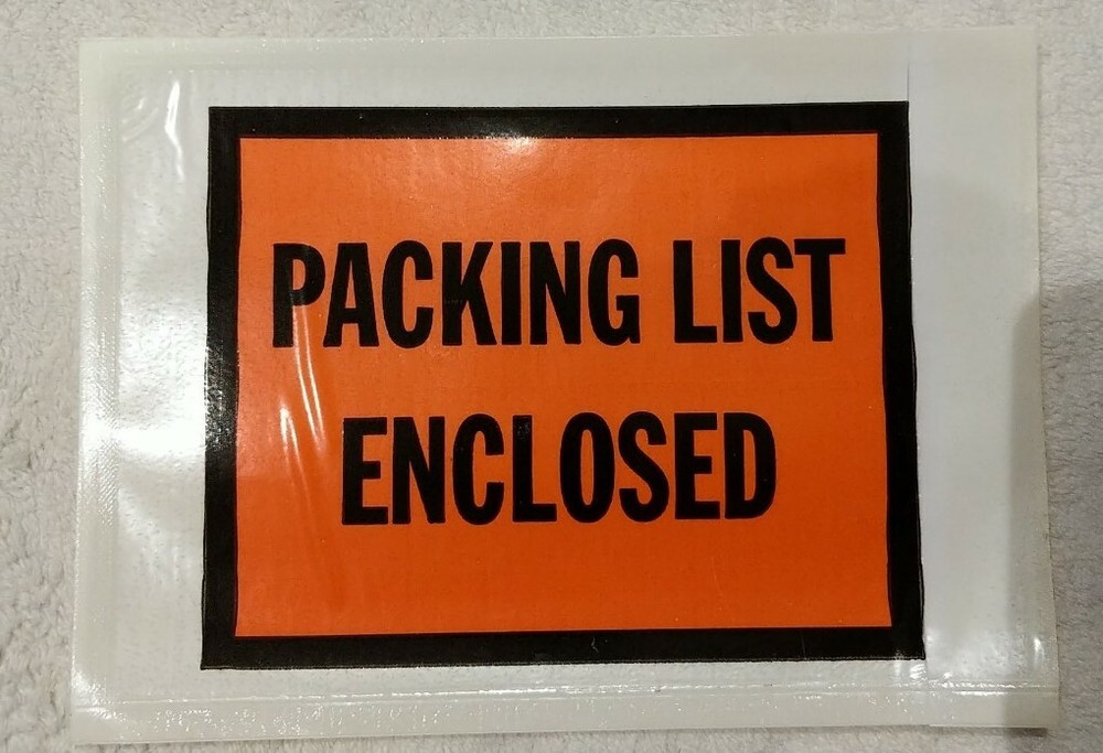 500 PCs Packing List Enclosed Envelope 6" x 4.5" Full Face