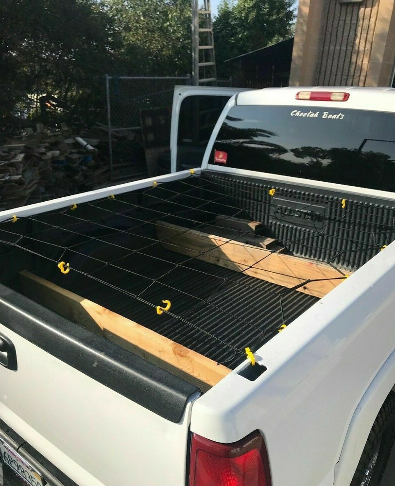 Cargo Net Web Bed Tie Down Hooks for GMC CANYON Mid Size Long Bed 60" x 98" New