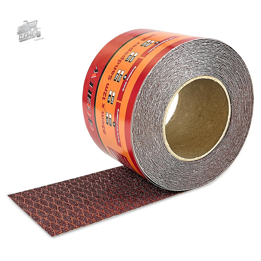 93mm X 10M Grain 120 Sand Paper Roll, Diamond Shaped Design for Fast