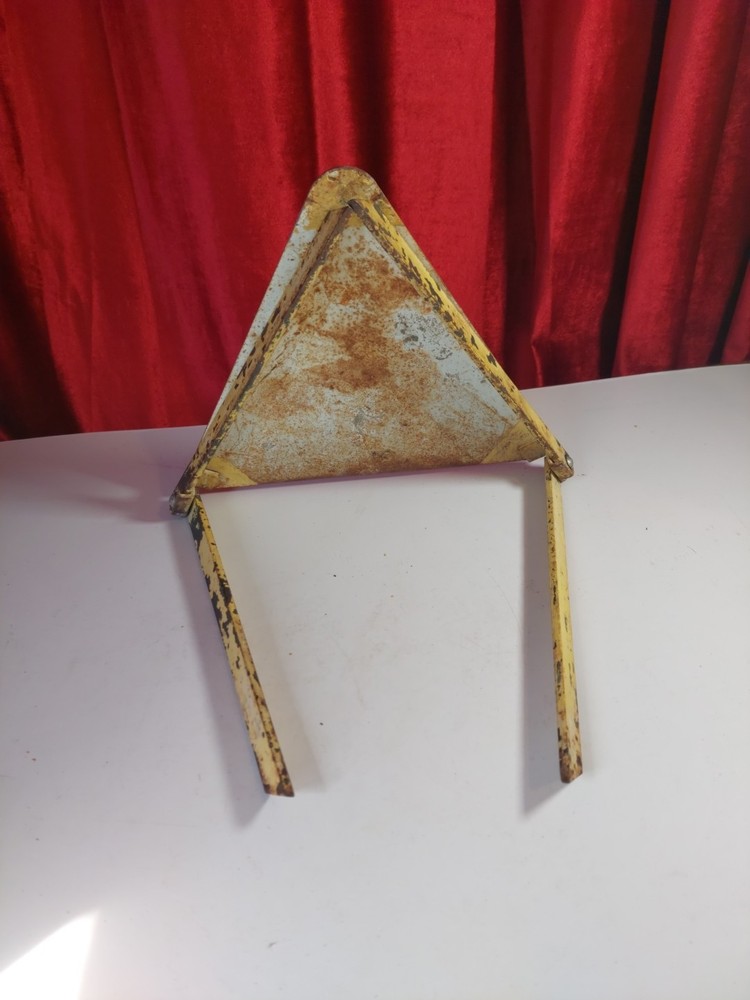 Vintage Iron Warning Triangle Road Sign