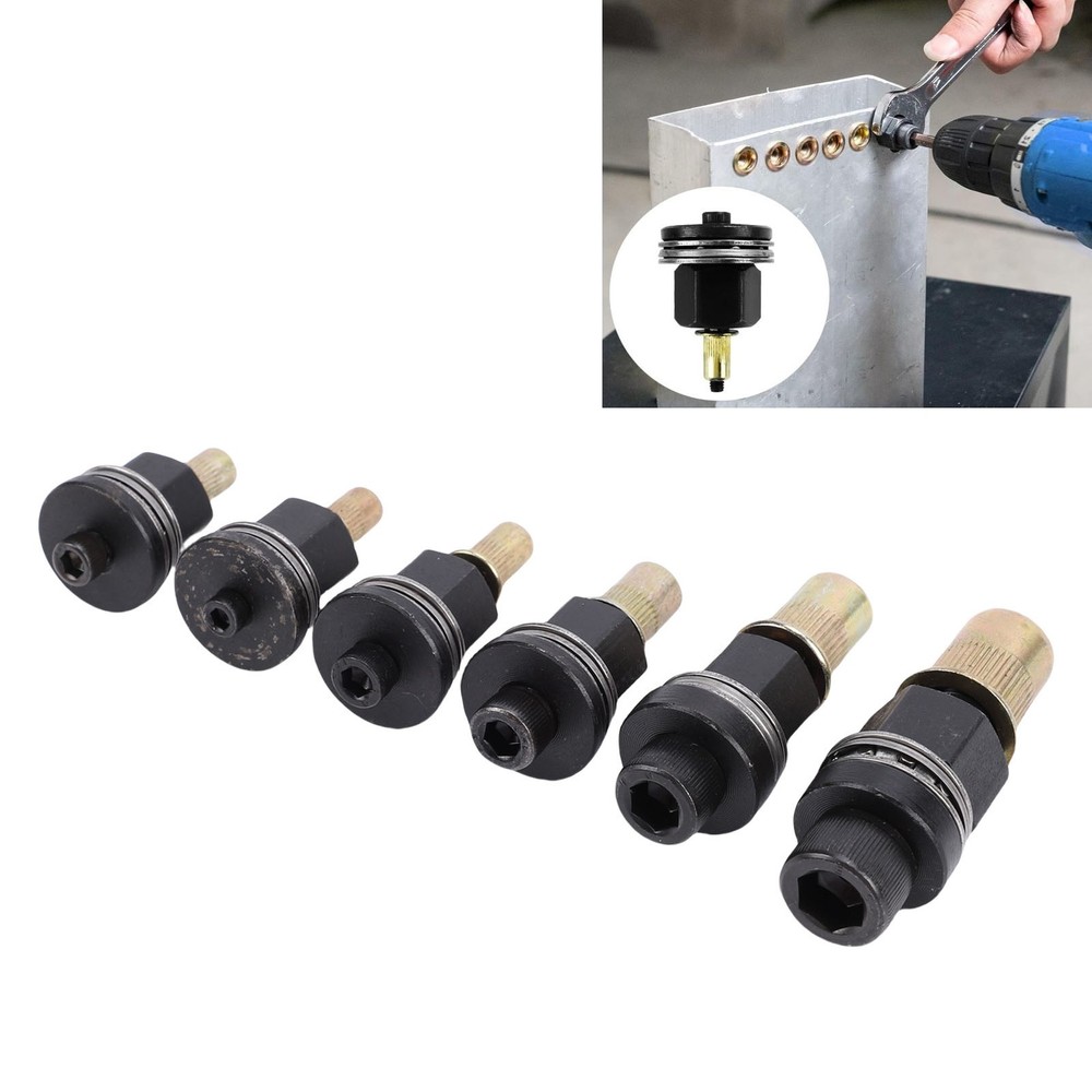 6Pcs Hand Rivet Nut Tool Mandrel Set Efficient For Riveting Application