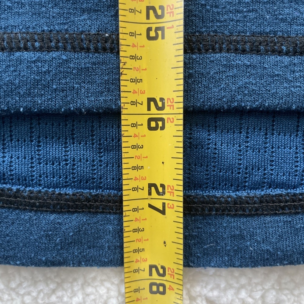 Duluth Trading Co Pullover Mens L Blue Polartec Power Grid Wool Blend 1/4 Zip
