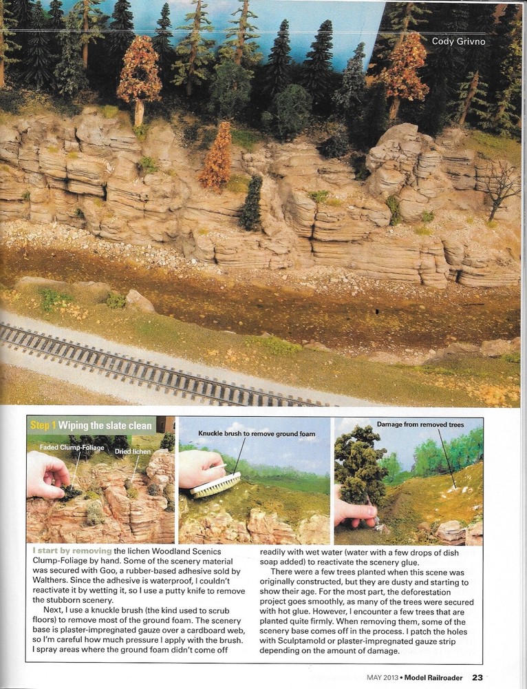 Model Railroader April 2013 River Canyon Santa Fe Layout Scratchbuilt Structutes