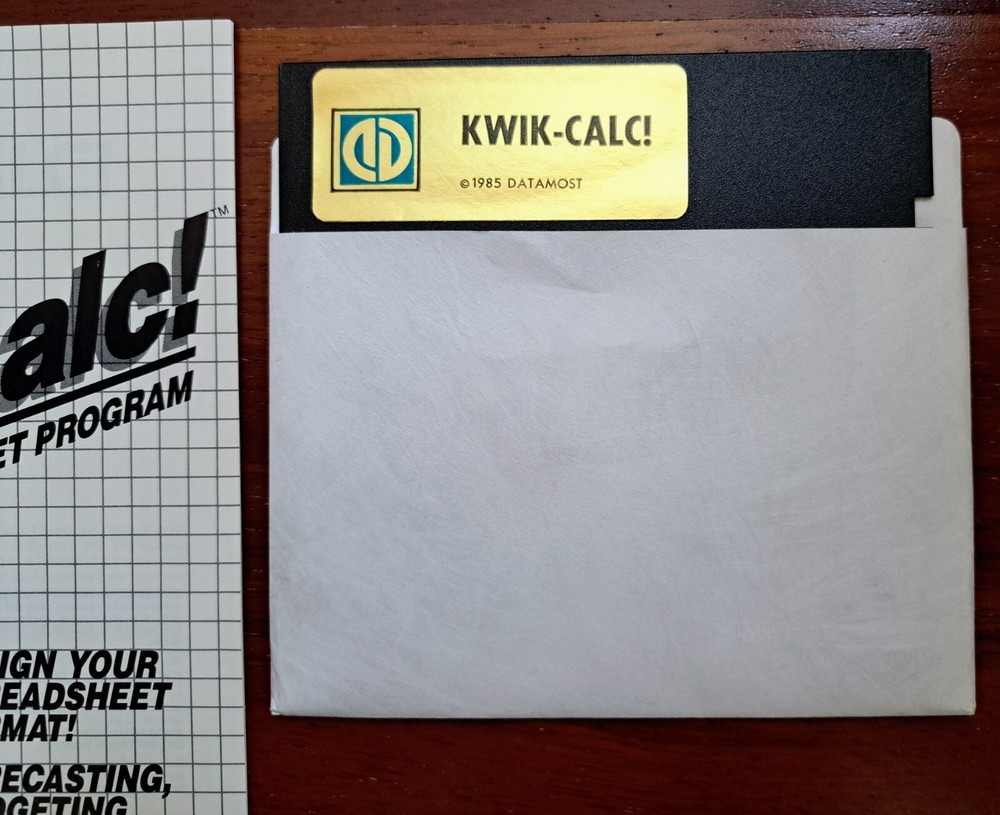 Kwik-Calc!, Datamost, Commodore, 1985, Diskette, Vintage Spreadsheet Software