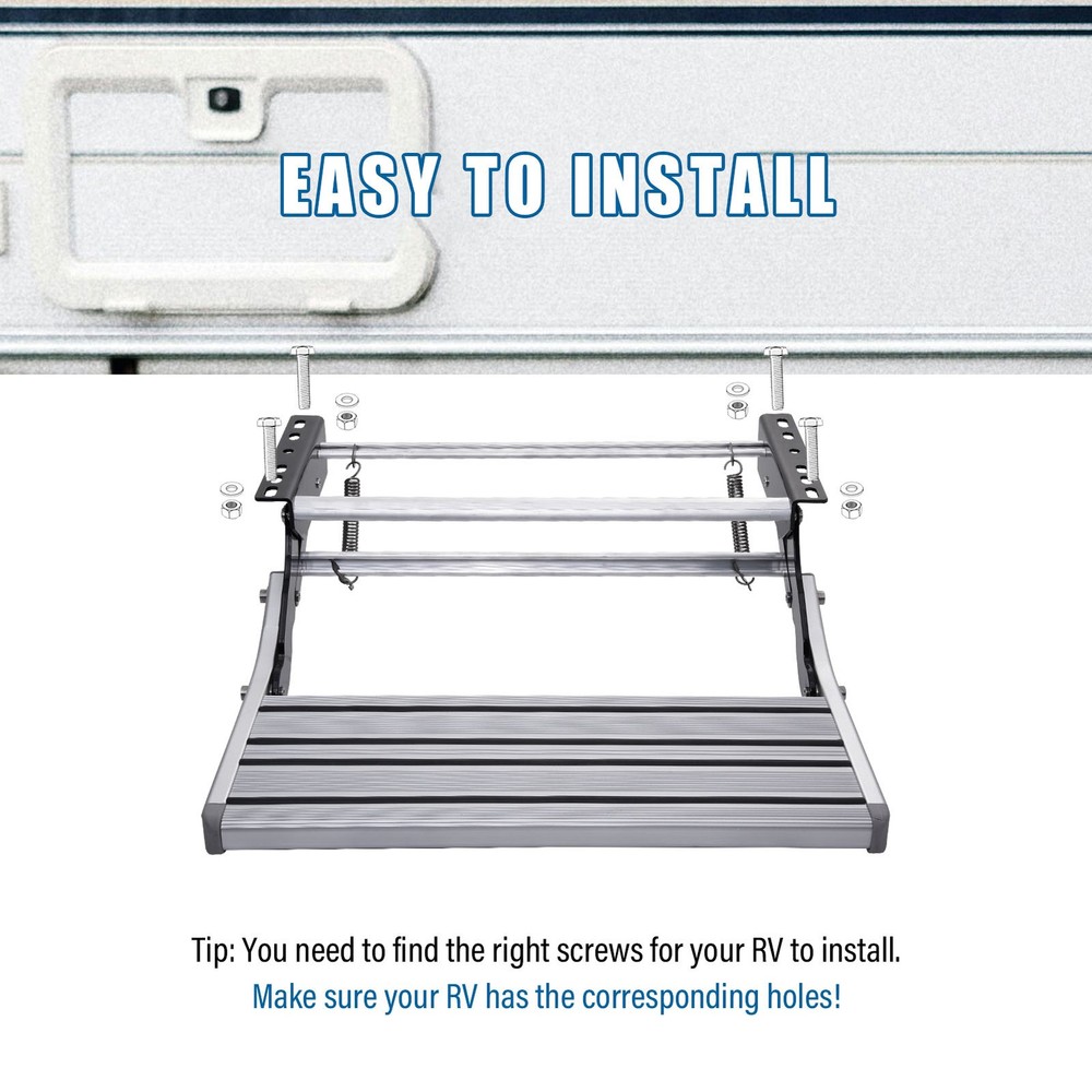 Aluminium Manual Pull Out Retractable One Step RV Camper Platform Steps Stair