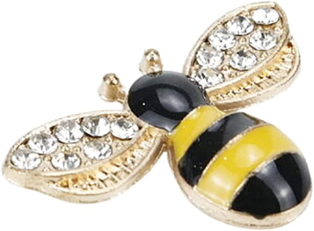 10Pcs Bee Rhinestone Enamel Craft Bee Rhinestone Flatback Button Tiny Cute Craft