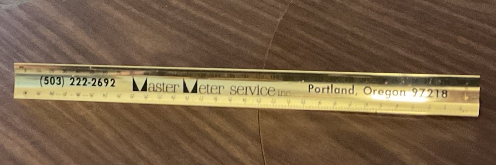 Vintage Triangular Architect Drafting Scales 3 Sided Ruler Metal Brass NOS