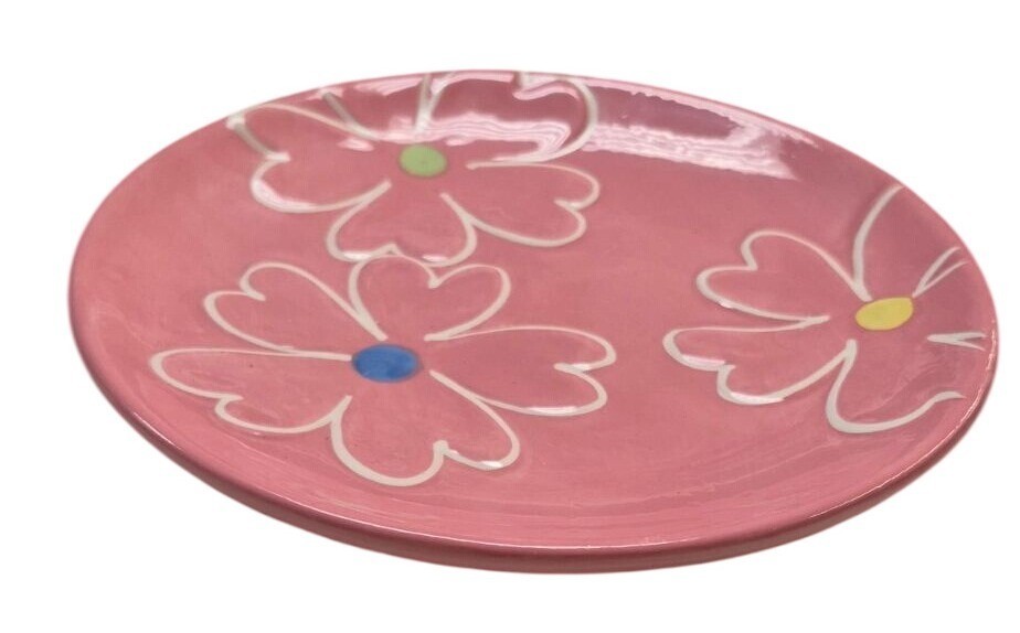 Easter Spring Ceramic Plate Pink Flower Blossoms & Blooms 8"