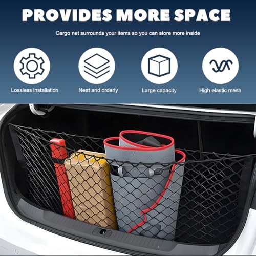 Stretchable Cargo Net, Adjustable Elastic Storage Mesh Nets, 35.4×15.7 Inch