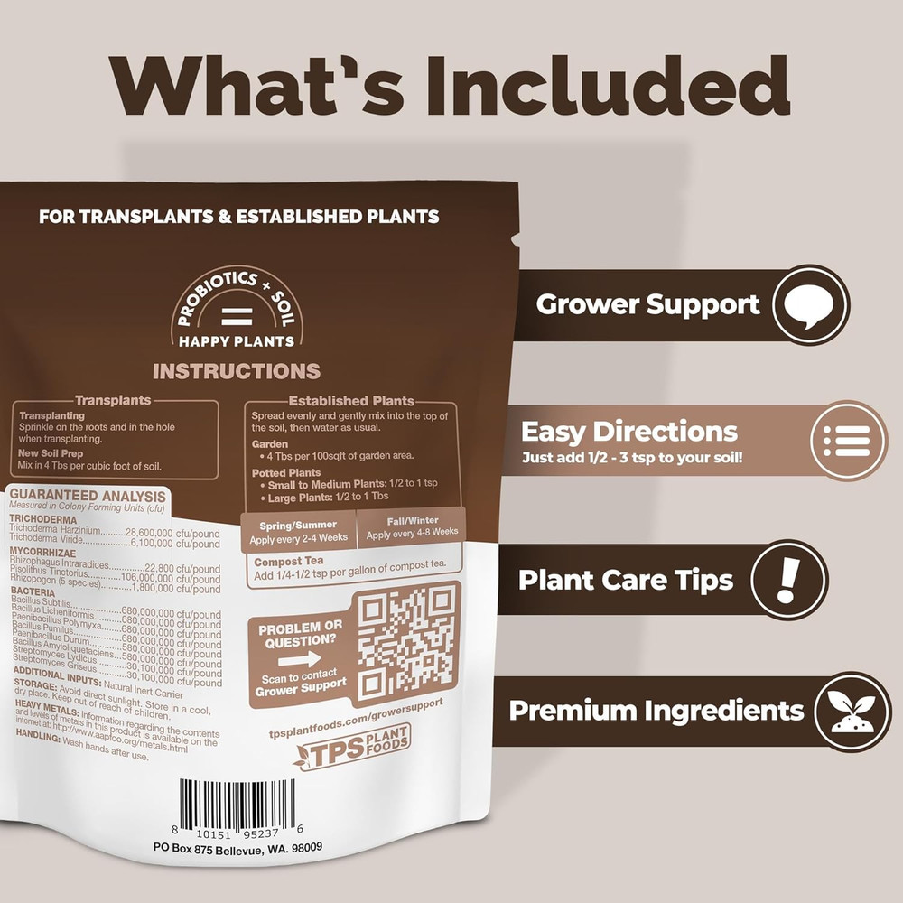 6oz TPS Nutrients Root Booster Soil Probiotics Mycos Trichoderma for Plants