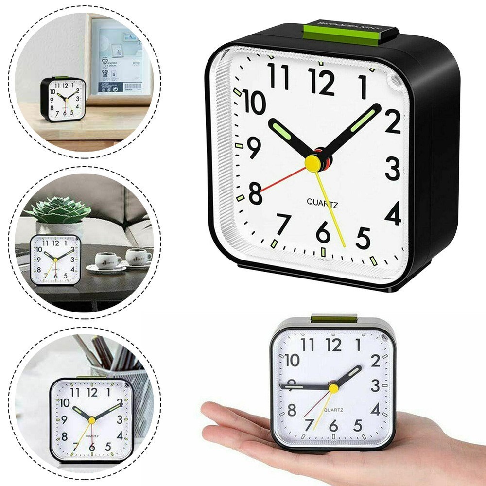 Quiet Analog Alarm Clock with Night Light and Adjustable Snooze Settings