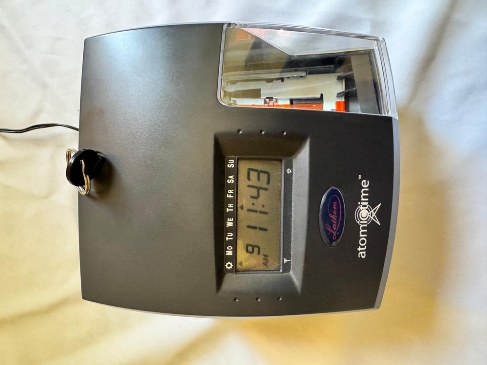 Lathem 1600E Atomic Time Traditional Punch Clock with Power Adapter & User Guide