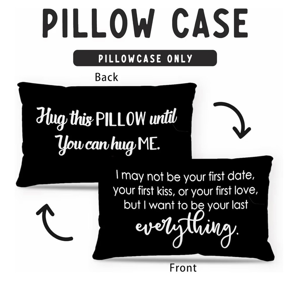 Romantic Couple Pillowcase Set with Heart Design