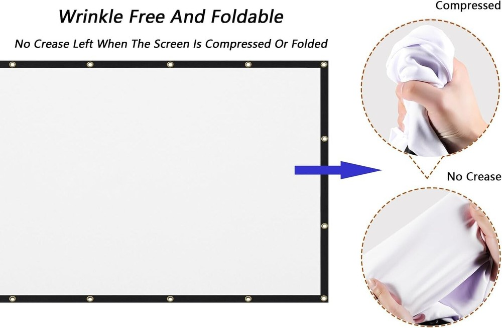 Lightweight 150-Inch Polyester Projector Screen - Easy Setup for Any Occasion