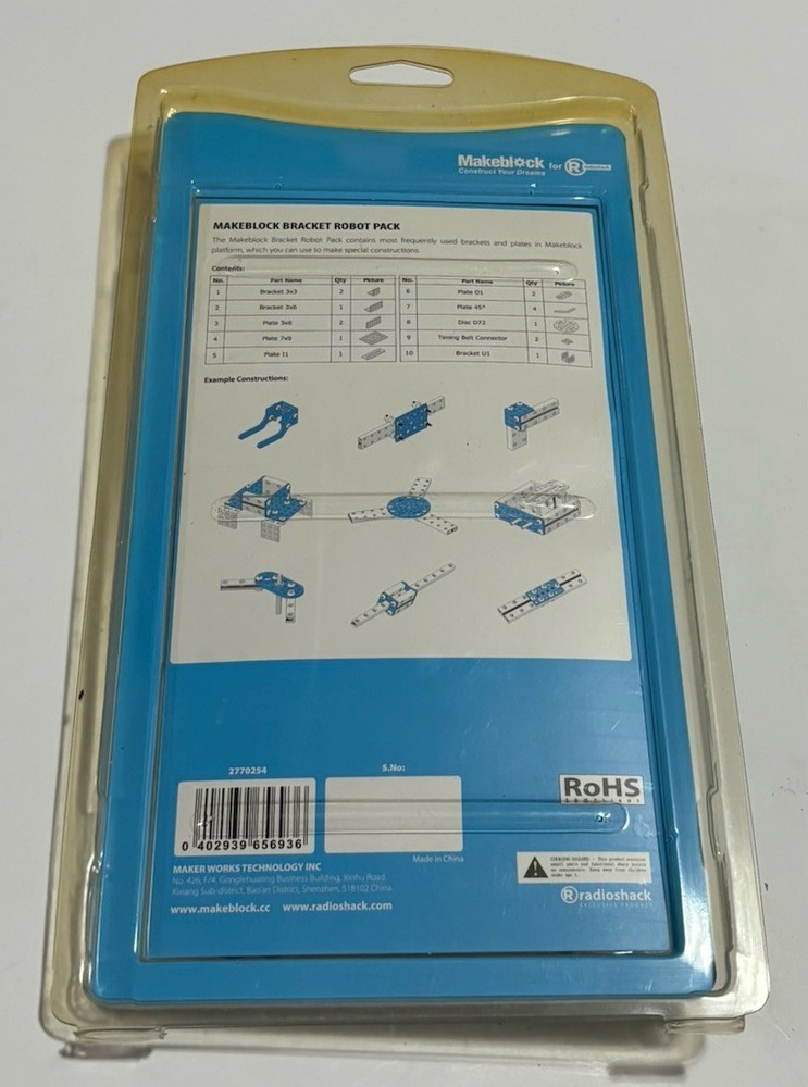 RadioShack Makeblock Bracket Robot Pack, NIP